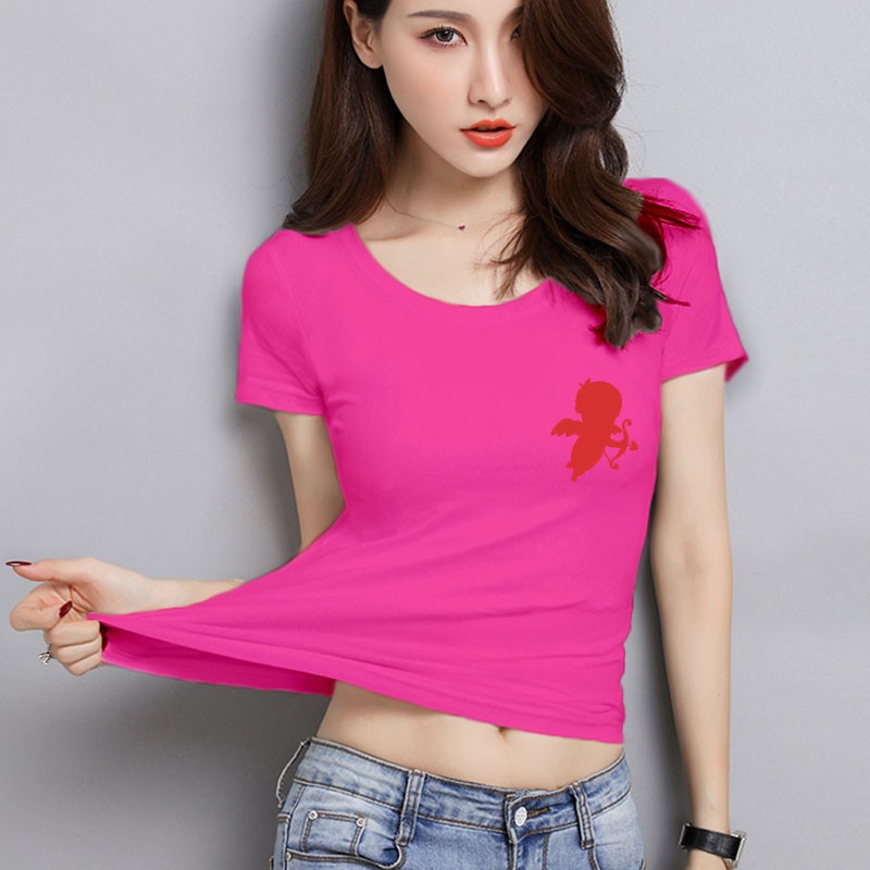 YOURSTYLE1119 - KAOS WANITA ONECK RED CUPID/ KAOS TERLARIS / KAOS ONECK/ VALENTINE