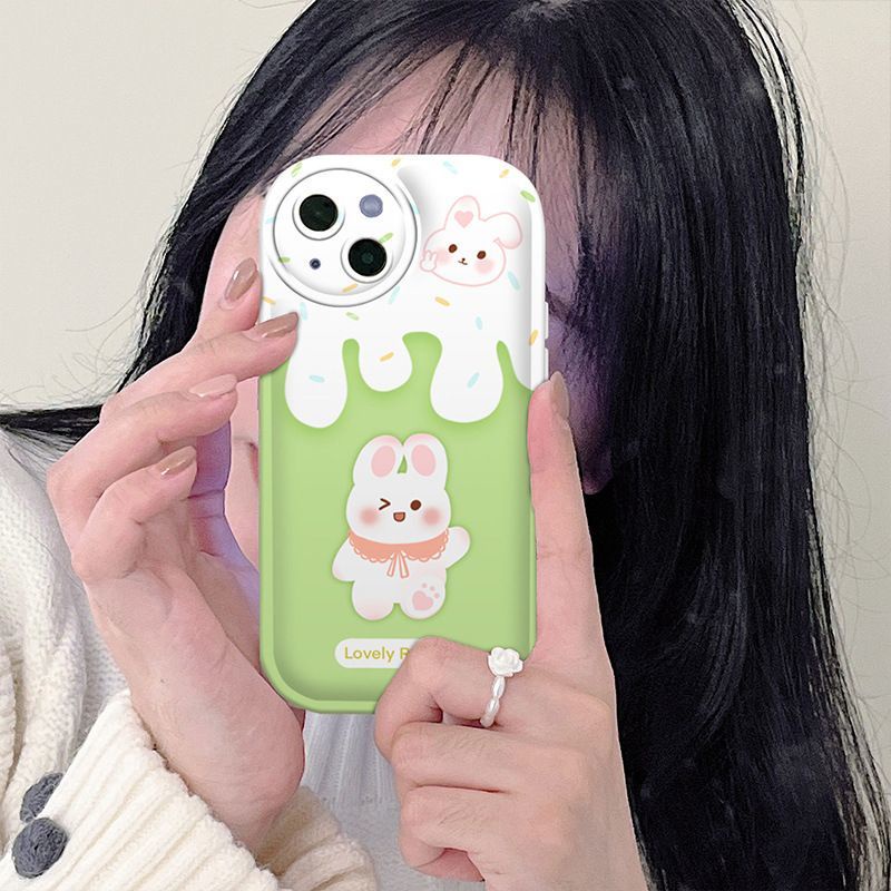 Case Motif Kartun Strawberry Kelinci Beruang Untuk iPhone 12 13 11 Pro Max X Xs Max Xr kjme