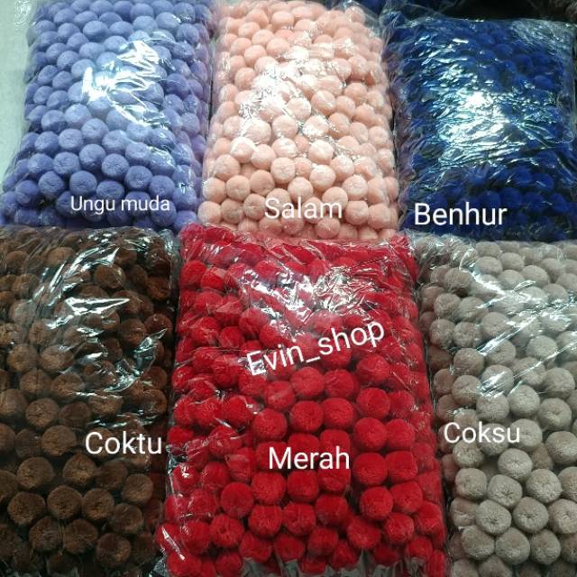 Pompom Padat Halus/20MM/30Pcs/bisa mix warna