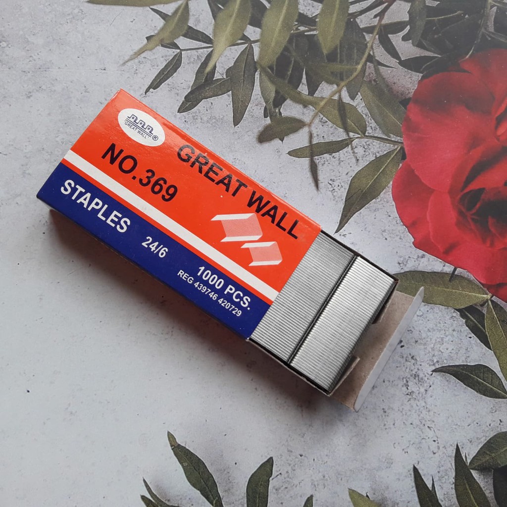 

Staples Great Wall Nomor 369 isi stapler untuk menghimpun kertas ukuran sedang