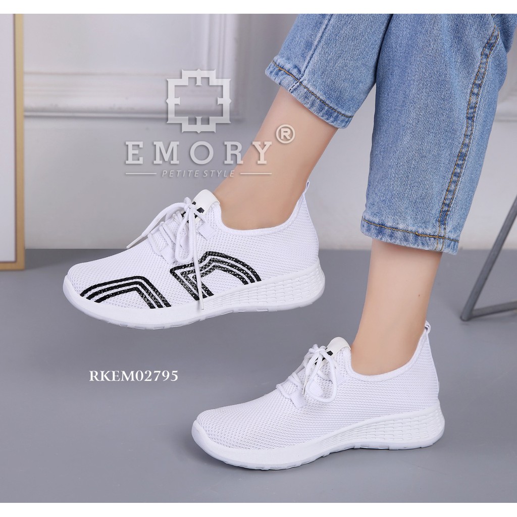 IMPORT ORIGINAL EMORY Flyknit RKEMO-2795BL sepatu sneakers sneaker wanita cewek batam murah putih