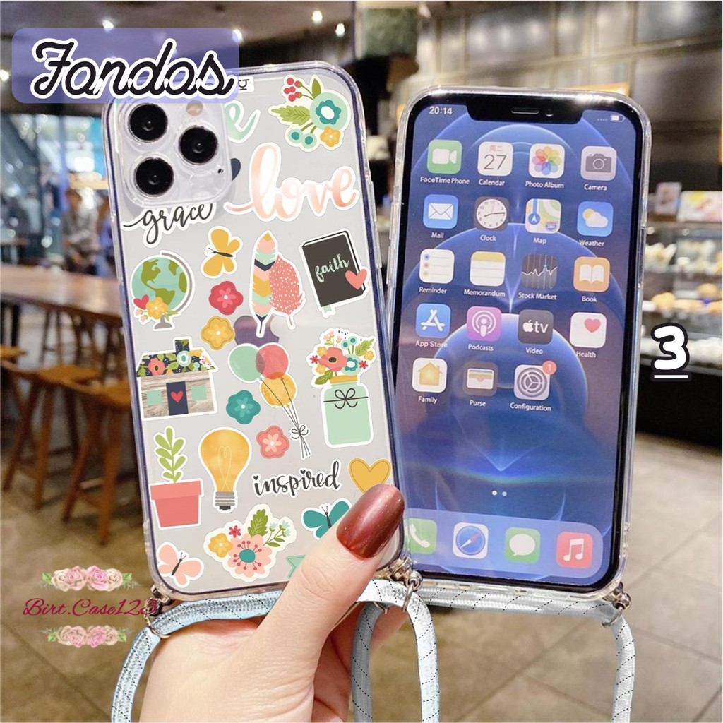 Softcase Slingcase Lanyard Bening FONDOS Oppo A92s Reno 2 2z 2f 3 A91 4 4f 5 Pro BC4240