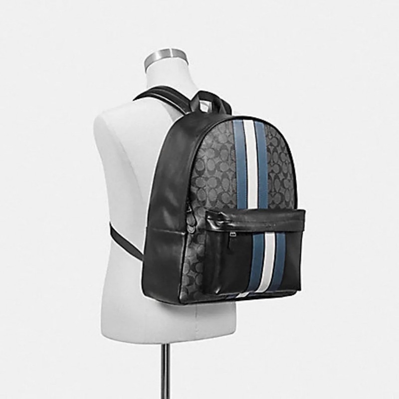 Coach Charles Backpack In Signature With Varsity Blue (26066)