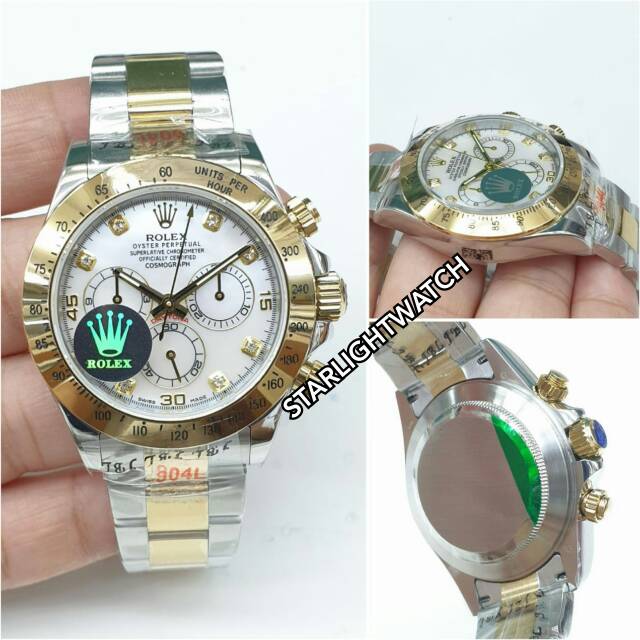 JAM TANGAN PRIA ROLEX DAYTONA CHRONO MESIN SWISS AUTOMATIC