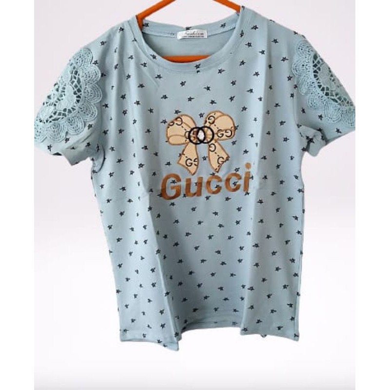 Kaos atasan wanita import biru muda