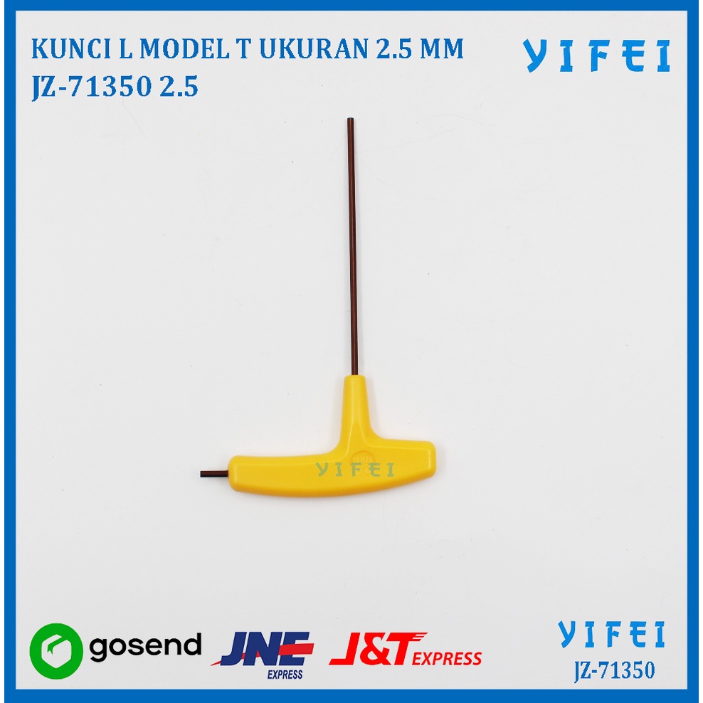 KUNCI L MODEL T UKURAN 2.5 MM HEXAGON SCREW YIFEI-71350 2.5