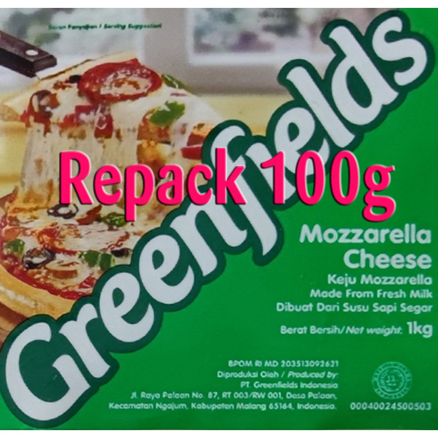 

keju mozarella greenfields repack 100g