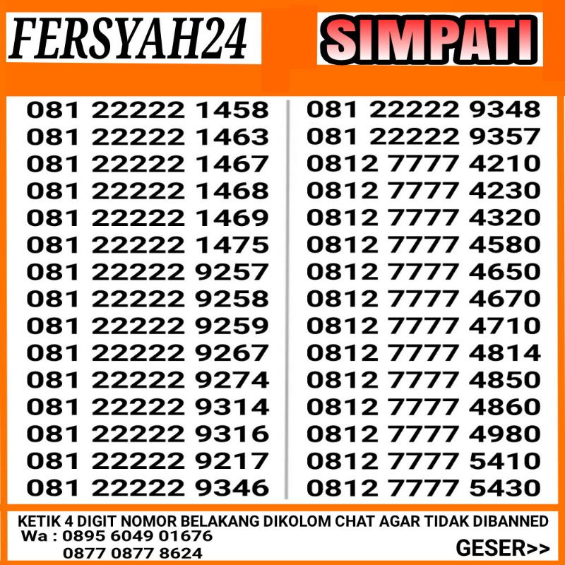 Nomor Cantik Telkomsel Simpati Hoki Murah