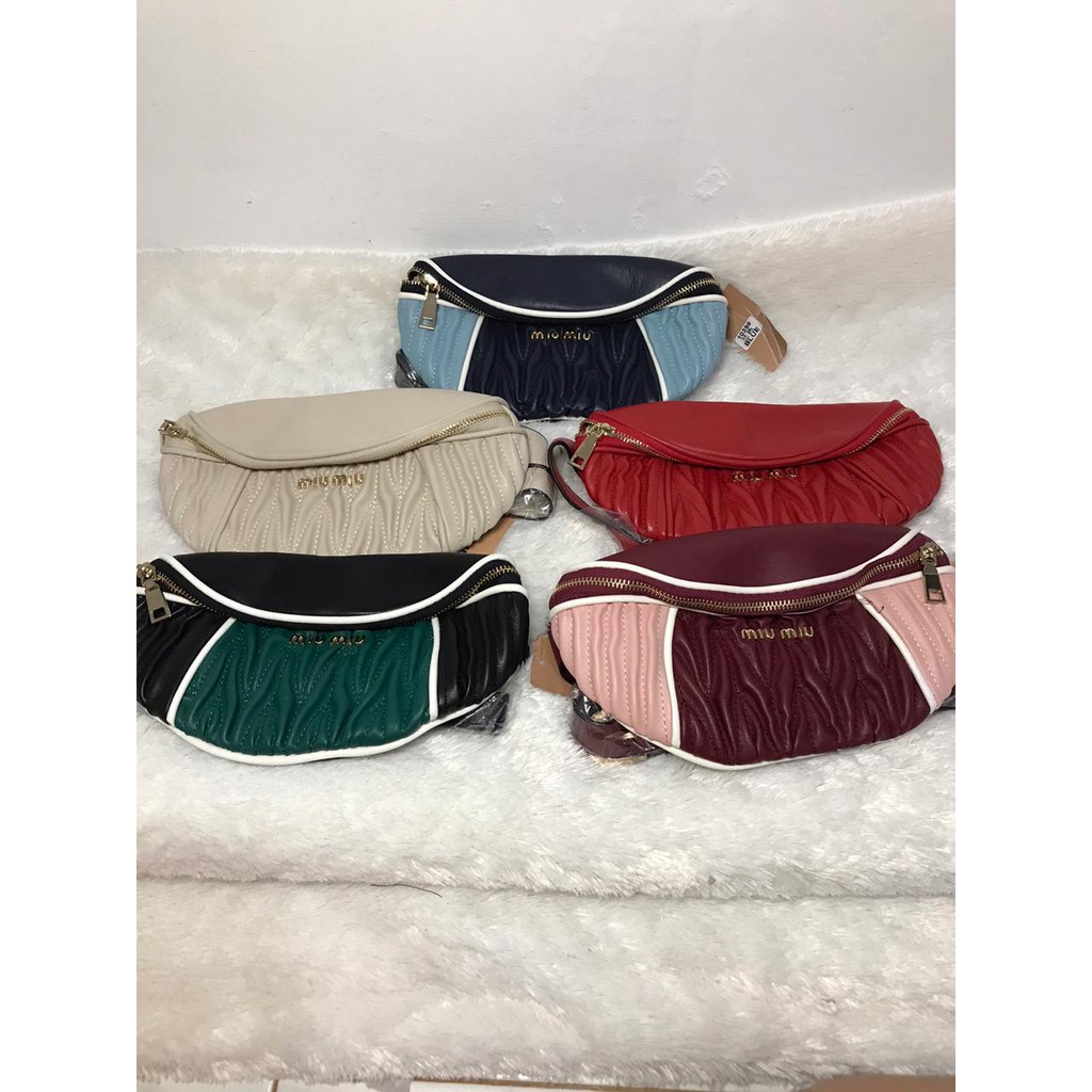 PROMO  MIU MIU CONTRAST PANEL MATELASSE  1039||Tas Wanita Cantik|Tas Import   Murah
