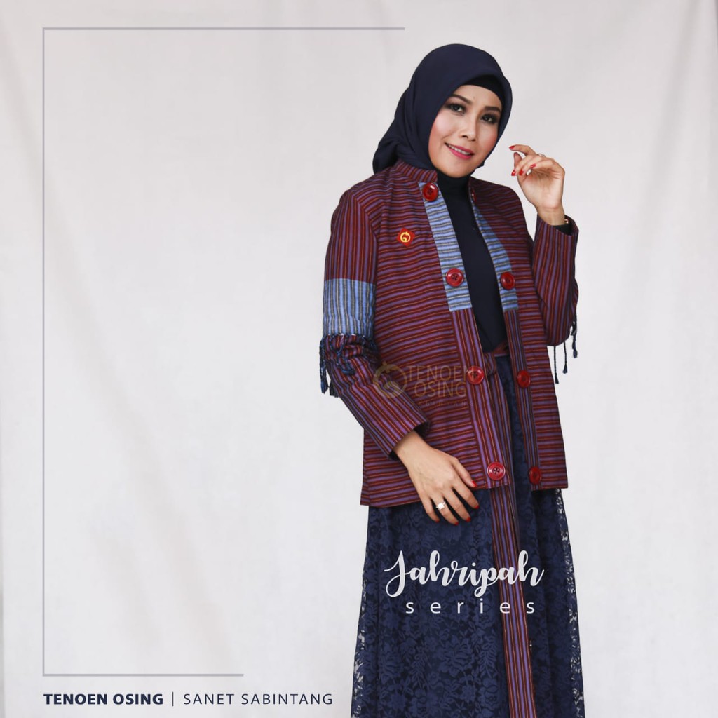 sabin-Fashion Muslim Wanita Outer Tenun Gedok Jahripah 2