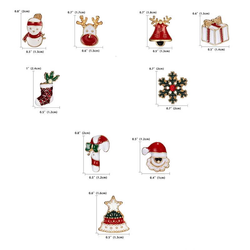 [3Pcs Set Women &amp; Men Punk Cartoon Christmas Socks Christmas Tree Elk Enamel Brooches] [Clothes jacket Metal Brooch Pins] [Denim Shirt Lapel Hat Collar Jewelry]