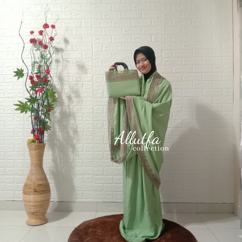 mukena dewasa 2in1 shireen katun bintang hitam series