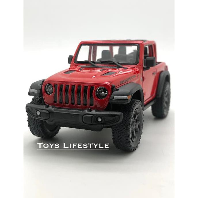 Kinsmart Diecast - Jeep Wrangler 2018 Open Top Skala 1:34 (Merah) (Kode 005))
