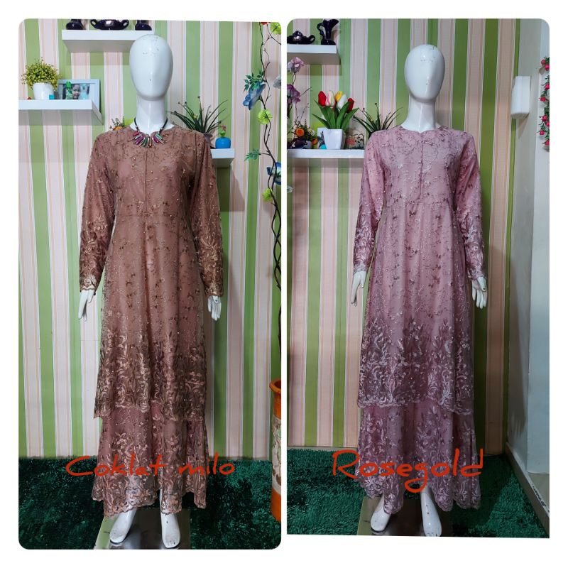 kebaya gamis pesta/kebaya busui baju pesta tulle mutiara