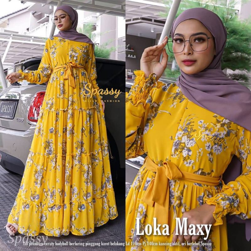 LOKA MAXY BORDIR SPASSY/GAMIS KEMBANG /FASHION MULIM