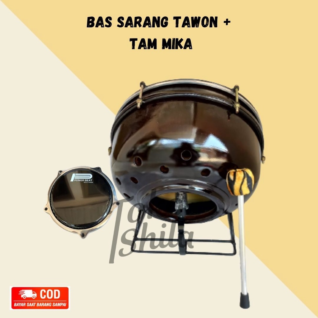 Bas Sarang Tawon ukuran 16 inch/40 cm dan Tam Mika Alumunium Satu Set