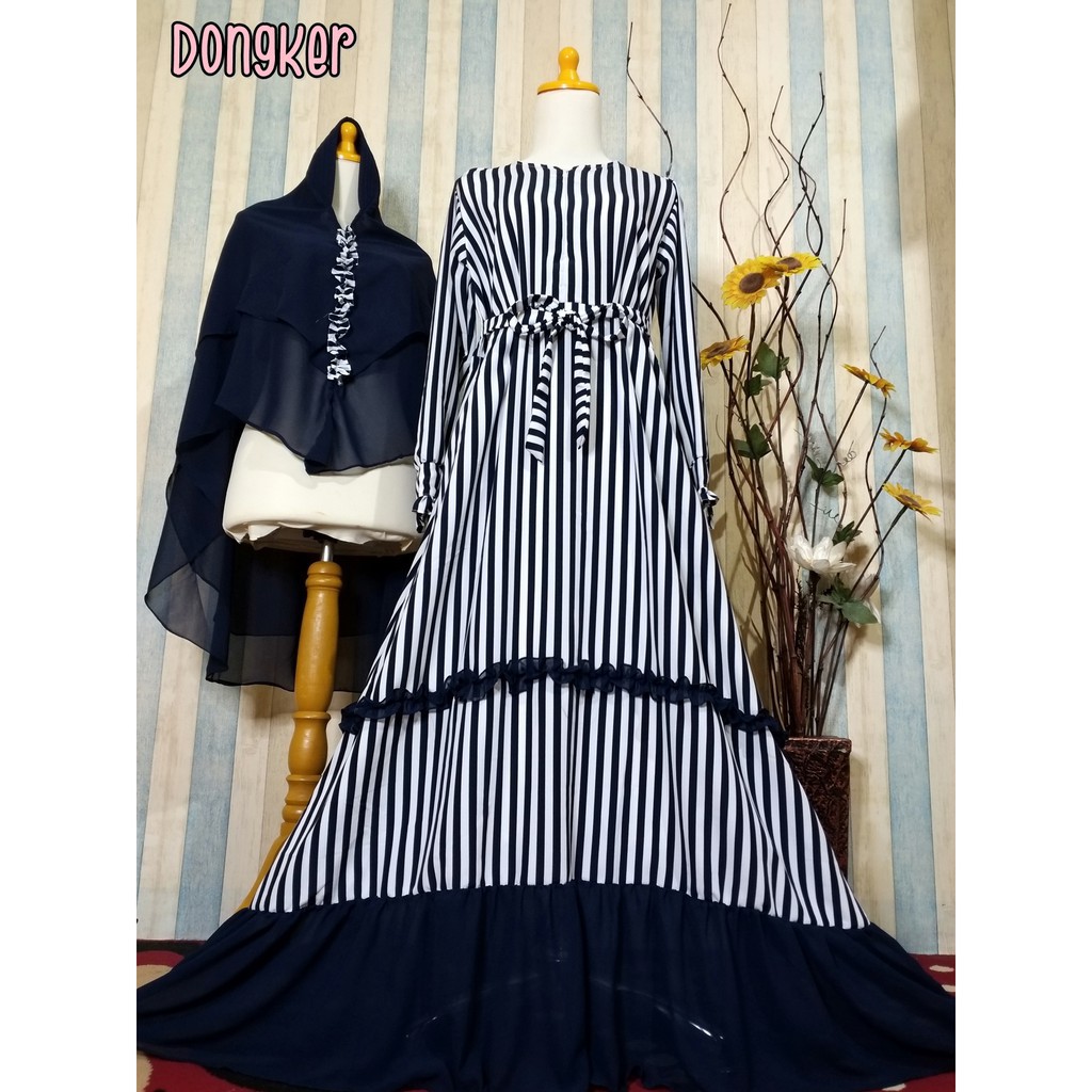 PROMO SPECIAL PEMILU Gamis Monalisa Kombinasi Set Khimar Pad Antem / Gamis Salur / Gamis Premium