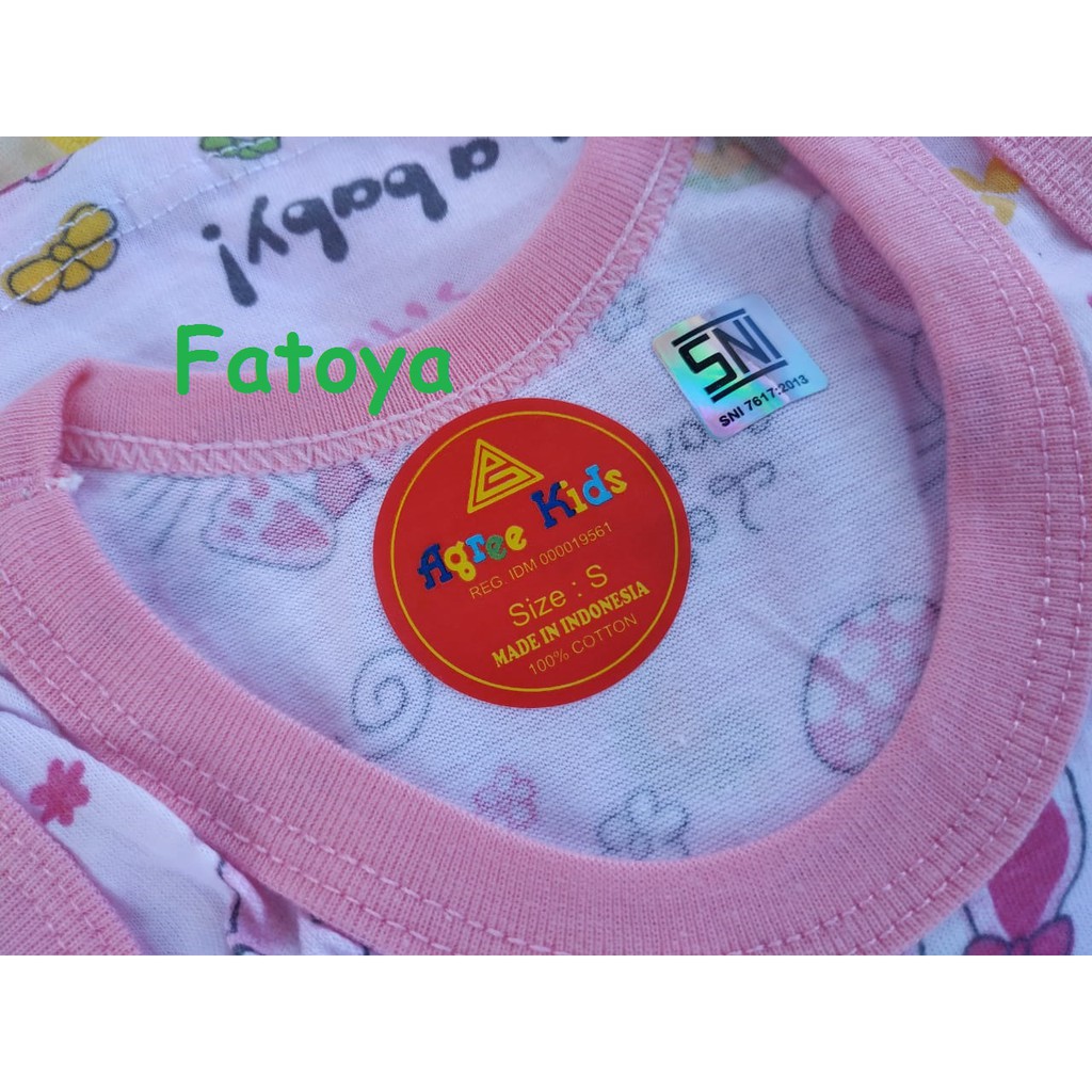 (6 PCS) AGREE Kaos Singlet Anak bayi Motif-4