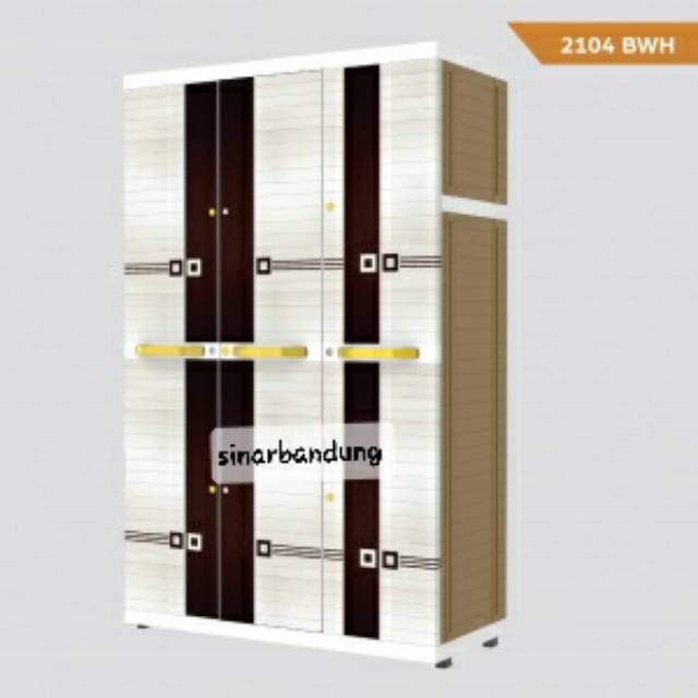 LEMARI PLASTIK MEGA HANGER MSC BOSTON NAIBA 3 PINTU