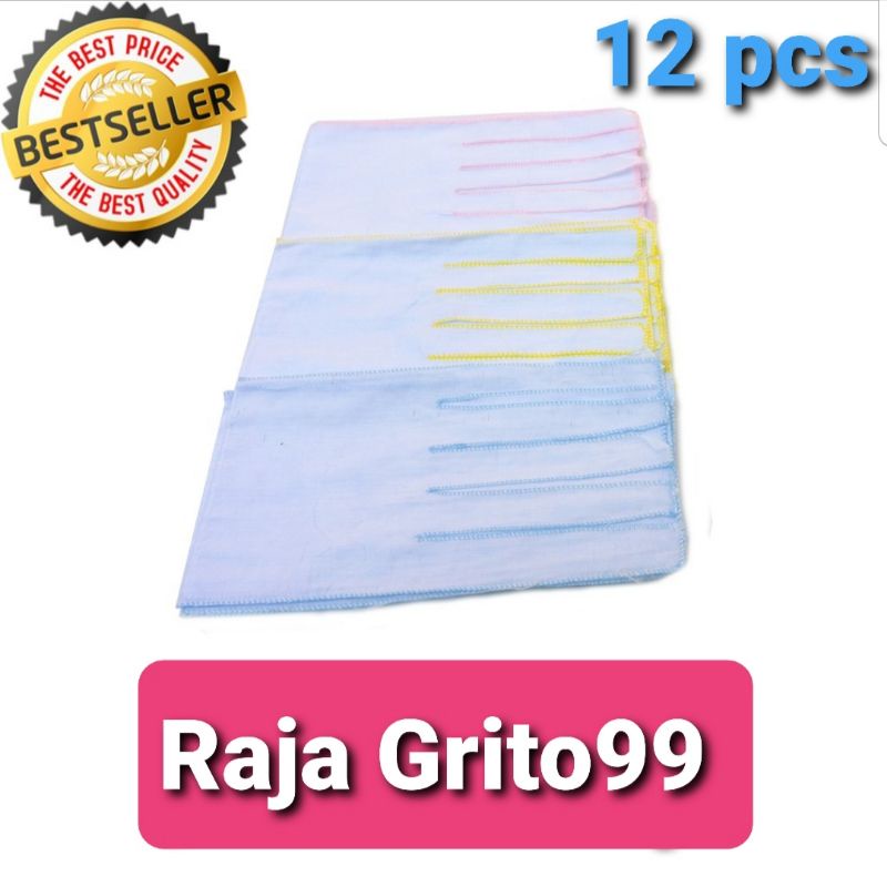 Gurita Tali Polos Bayi Putih Medium (Grosir 12Pcs) Gurita Baby Tali Putih / Grito ikat bayi baru lahir / Grita tali TR polos