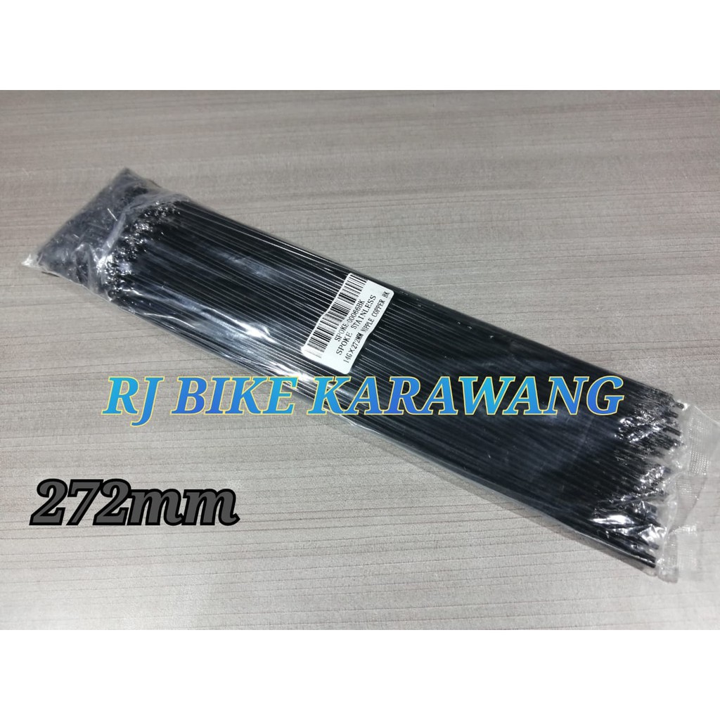 Spoke Jari Jari Stainless Black 27.5 Plus Niple Ukuran 272