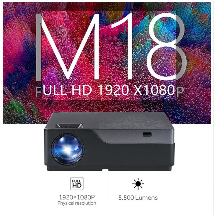 M18 Home Theatre LED Projector - Native Full HD 1080P - 5500 Lumens