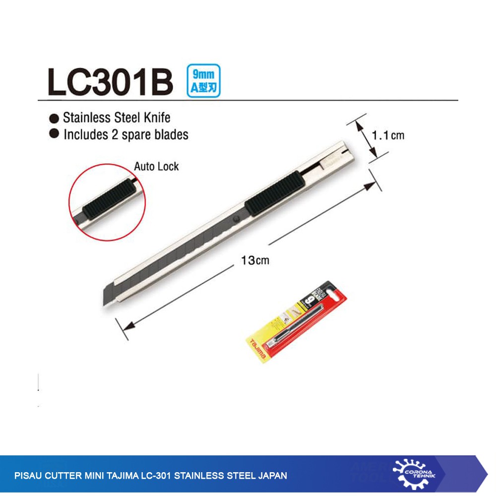 Pisau Cutter Mini Tajima LC-301 Stainless Steel Japan