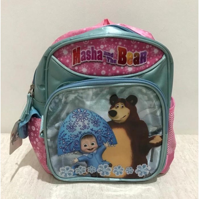 Tas Backpack Ransel Masha And The Bear Original Biru 20X10X24 Cm Pxlxt