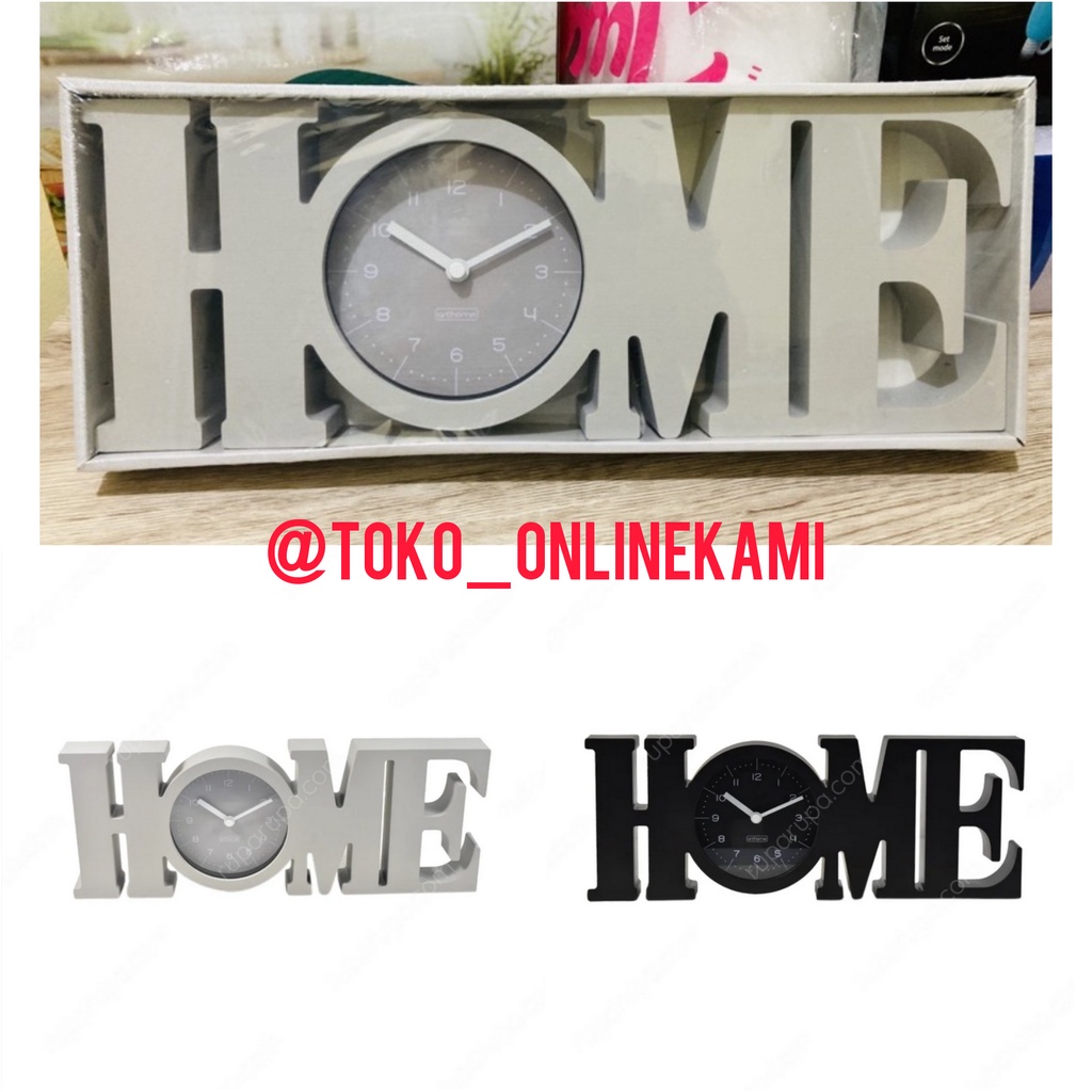 INFORMA Dekorasi Tulisan HOME jam Meja Polyestrene39 x 15 x 4 cm / Pajangan Dinding Home / Dekorasi Dinding / dekorasi meja / TABLE CLOCK PS HOME 39X15X4CM 1812.07