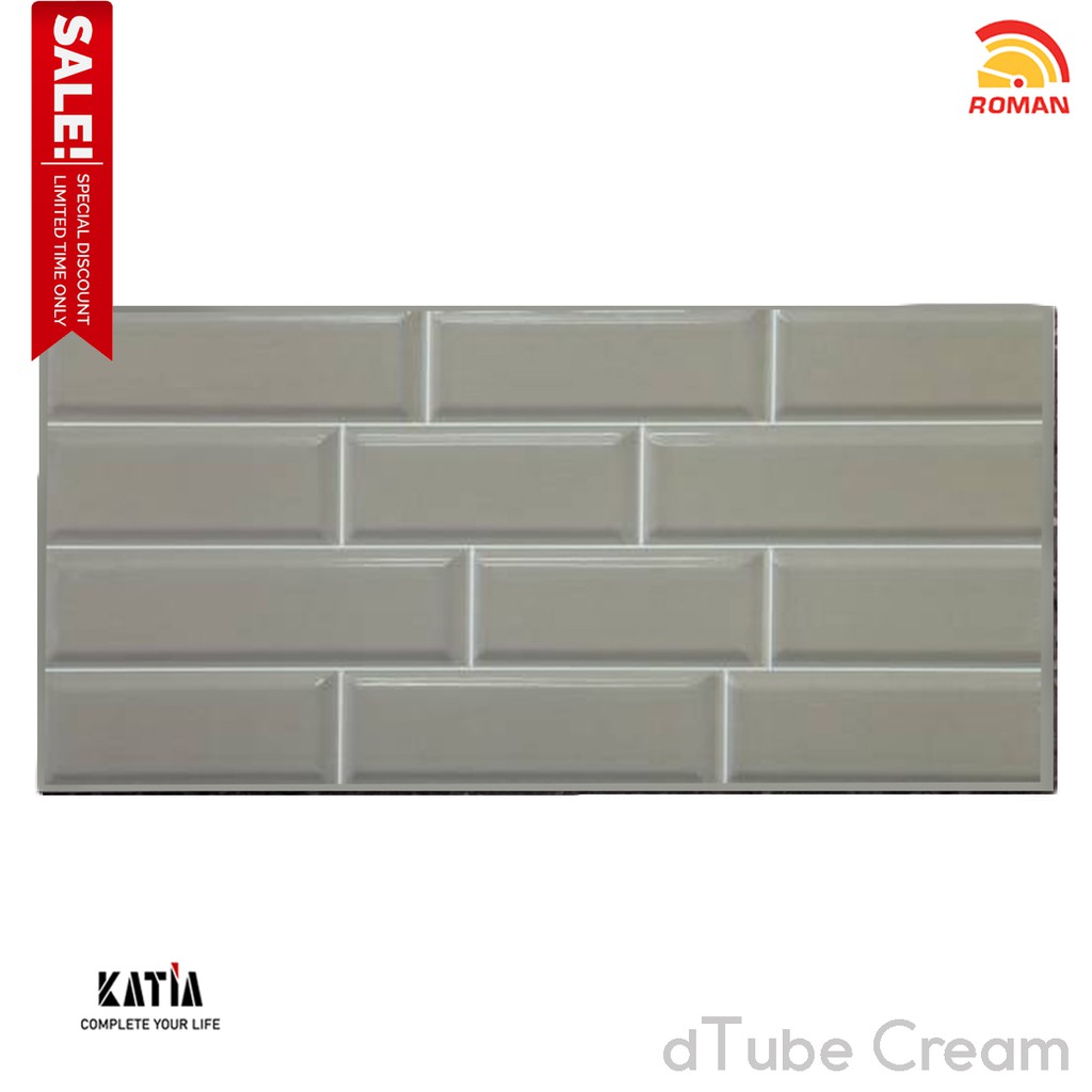 Keramik Dinding WT 60x30 Roman dTube Cream - Keramik Dinding Bata Cream