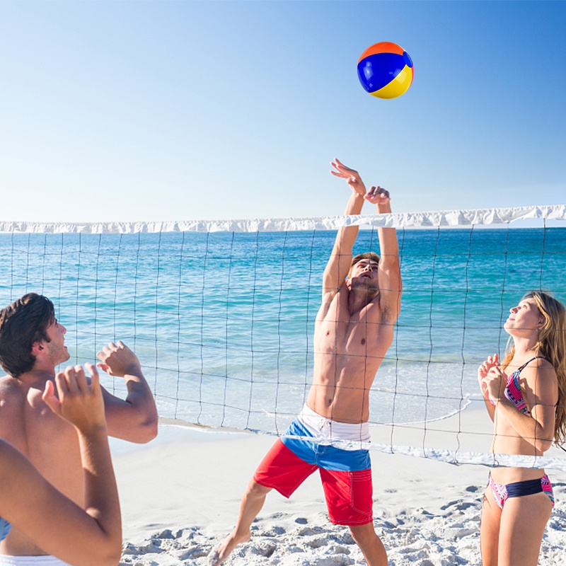 Mainan Bola Pantai Tiup Warna-Warni Ukuran 30cm Untuk Outdoor / Liburan / Olahraga Air