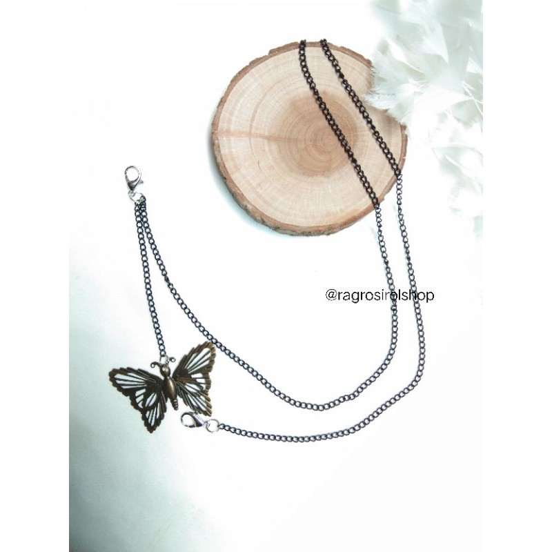 STRAP MASKER RANTAI PRIA WANITA HITAM GAYA KOREA TALI KAIT MASKER PRIA