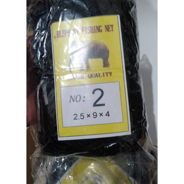 JARING BURUNG NYLON HITAM CAP GAJAH NO.2 ,3,4,5,6,&7