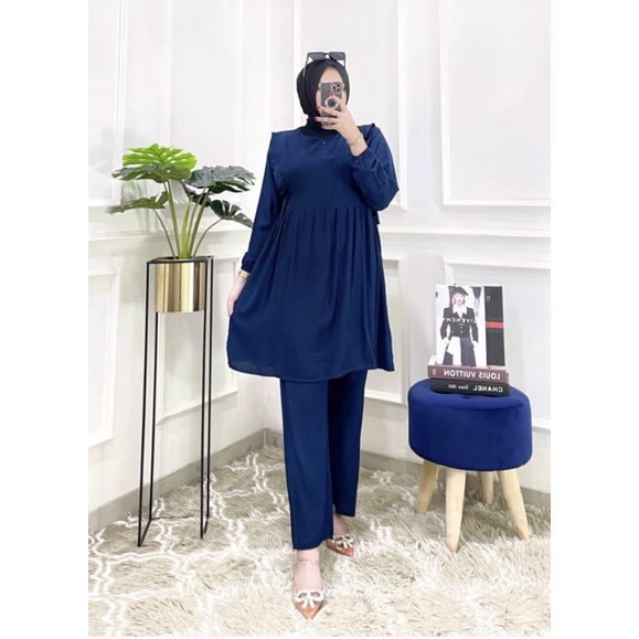 SETELAN TUNIK KEKINIAN BAHAN RAYON FIT TO XL BUSUI