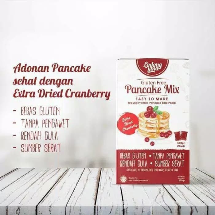 LADANG LIMA PANCAKE MIX RASA CRANBERRY 220GR / PANCAKE SEHAT