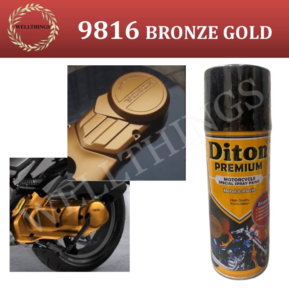 Cat Pilox Diton Premium 9816 Bronze Gold 400cc Emas Perunggu velg mesin Pylox Sepeda Motor Mobil