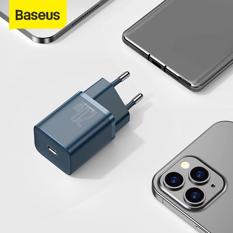 Baseus Mini 20W USB Charger Super Si USB C Type-C Charger For Iphone 12/iPad Kepala Charger Quick Charger /20w Fast Charging Wall Charger Travel Charging/COD Lokal