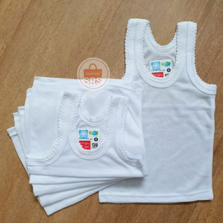 6 Pcs (1/2 Lusin) Singlet Bayi NITA SNI Size S, M, L, XL, XXL, XXXL Kaos Singlet Balita Kaos Dalam