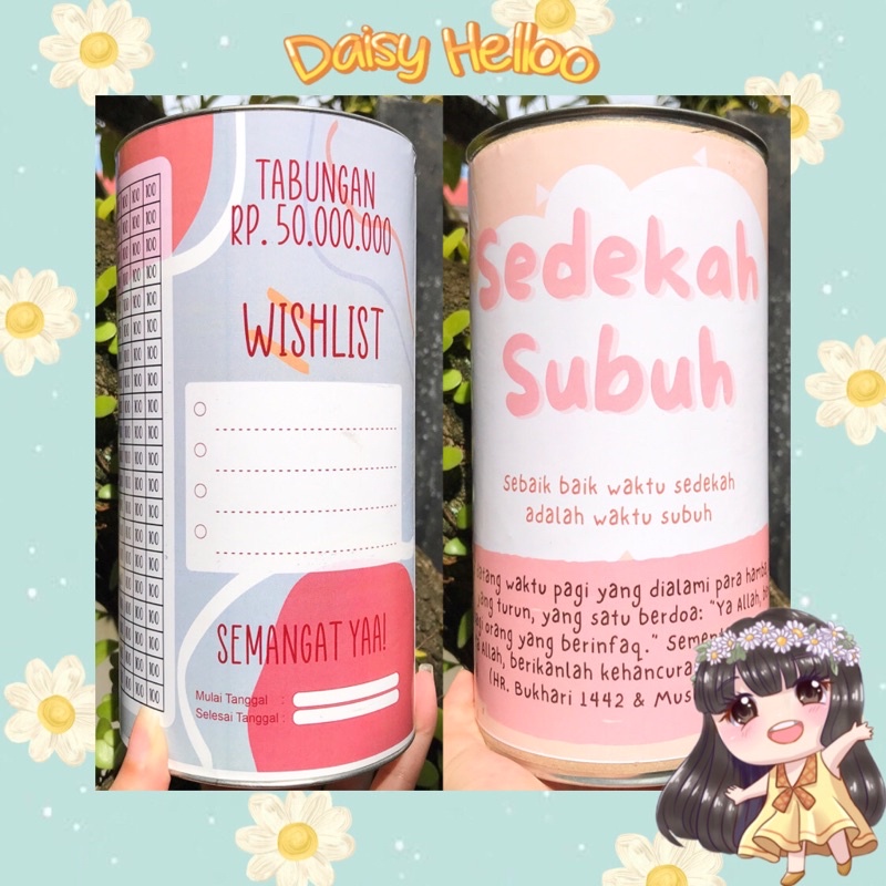 GRATIS PULPEN Celengan Besar Ukuran 20x10cm Target Viral 10-50jt Pecahan 50-100rb Kaleng Premium Buk