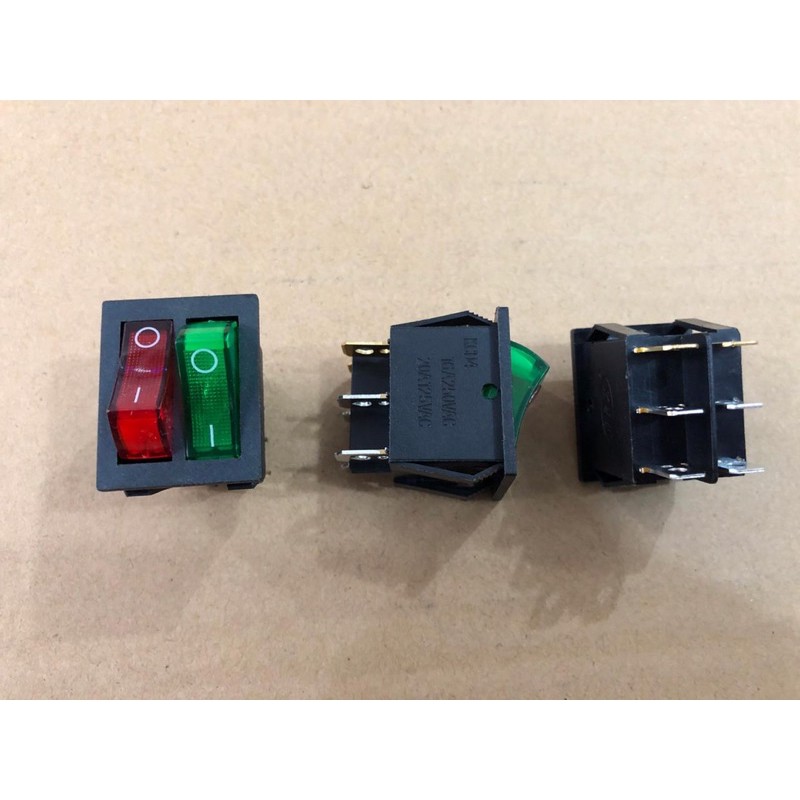 Saklar Rocker switch 6 pin Tanggung DOUBLE 6 kaki ON OFF