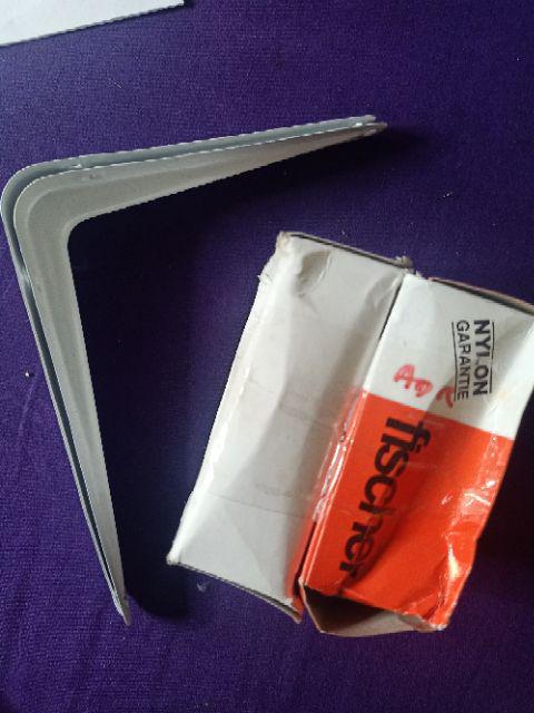Besi Siku Rak L Dinding 5 X 6 Inch Putih Shelf Bracket