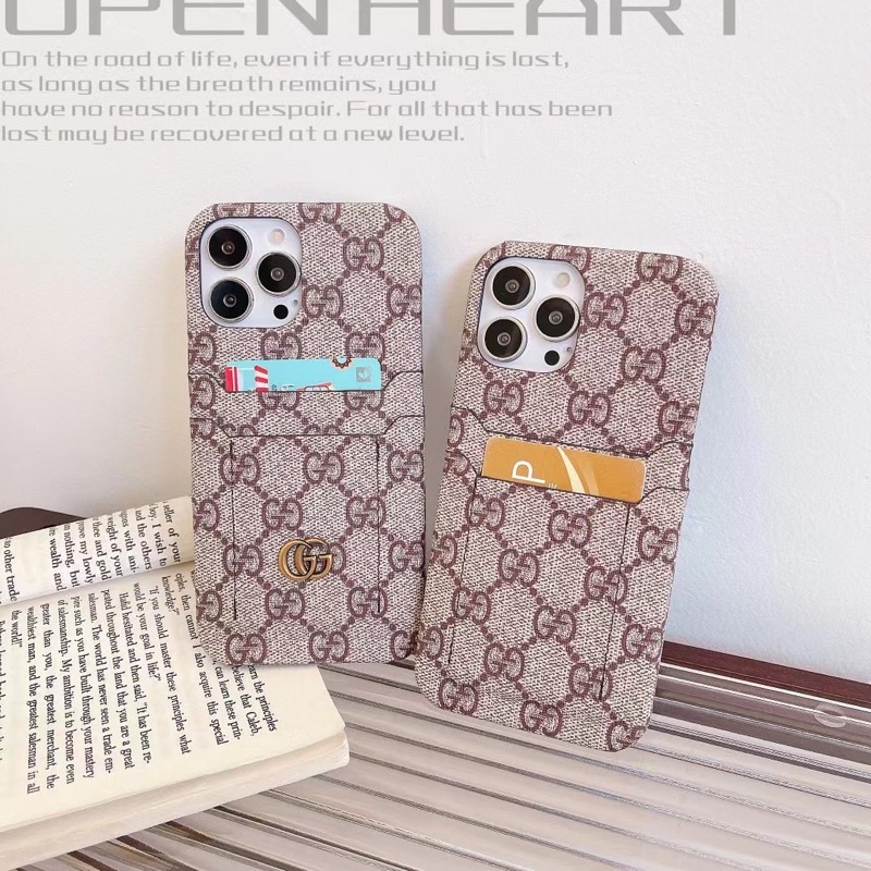 LV Gucciii Card Phone Case Iphone 13 Pro Max X Xs Xr XsMAX 11 11Pro 11ProMax 12 12Pro 12ProMax Branded Leather Case