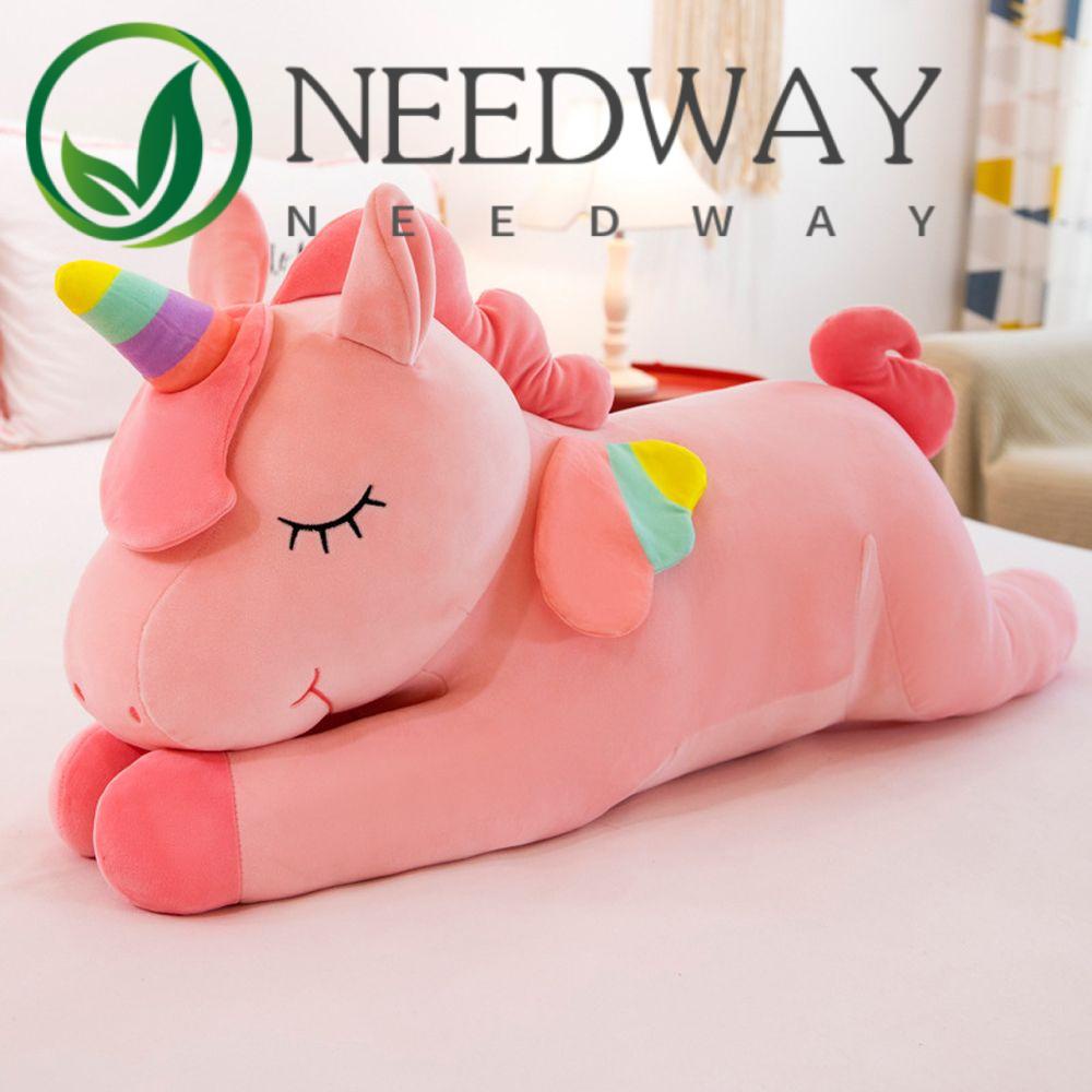 Mainan Bantal Sofa Bentuk Hewan Kuda Unicorn Bahan Plush Untuk Dekorasi Rumah