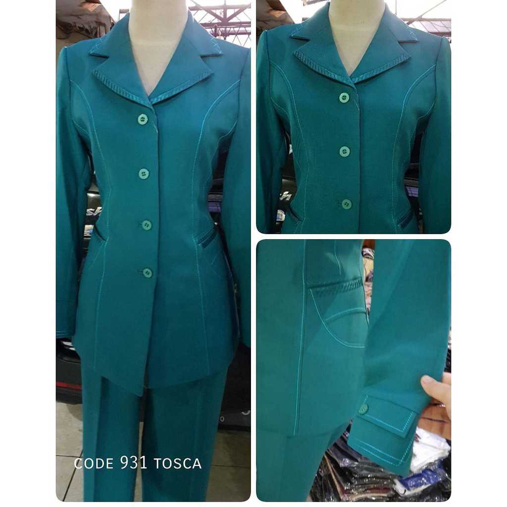 Setelan baju blazer/Exclusive blazer wanita warna tosca kode 931