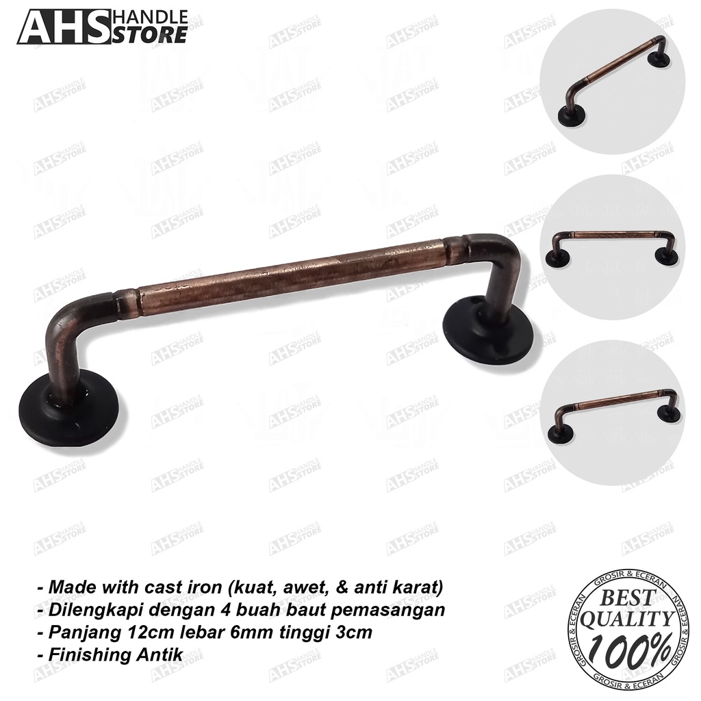 Handle Laci tarikan gagang pintu lemari jendela model Gawang Kc Antik 12cm murah & awet