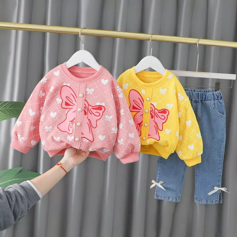 SETELAN SWEATER + CELANA PANJANG ANAK PEREMPUAN IMPORT