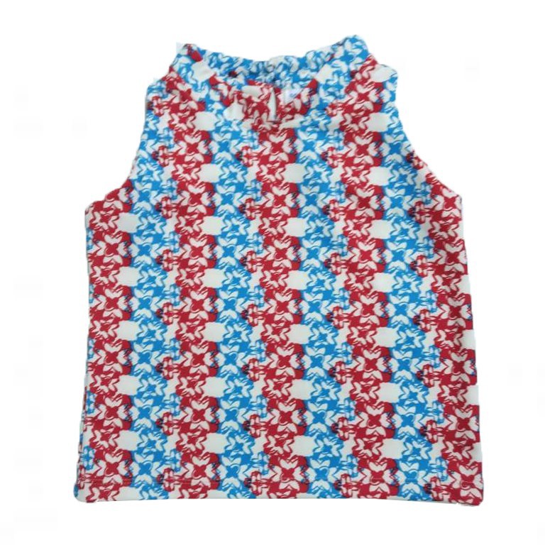 Little Wynettes Baju Anak Perempuan - Blue an Red Sleeveless Blouse