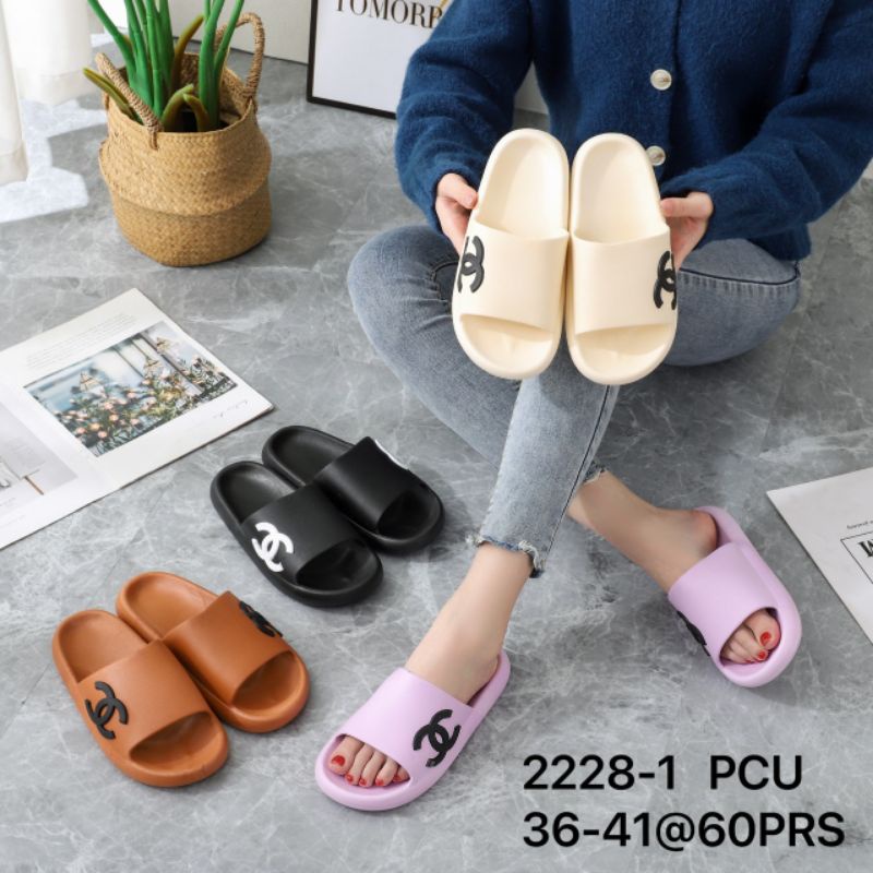 Sandal Selop Jelly Bapau Wanita Import Original Balance 2228-1 Karet EVA Sendal Slip On Rumah Empuk Umur 9 10 Dewasa