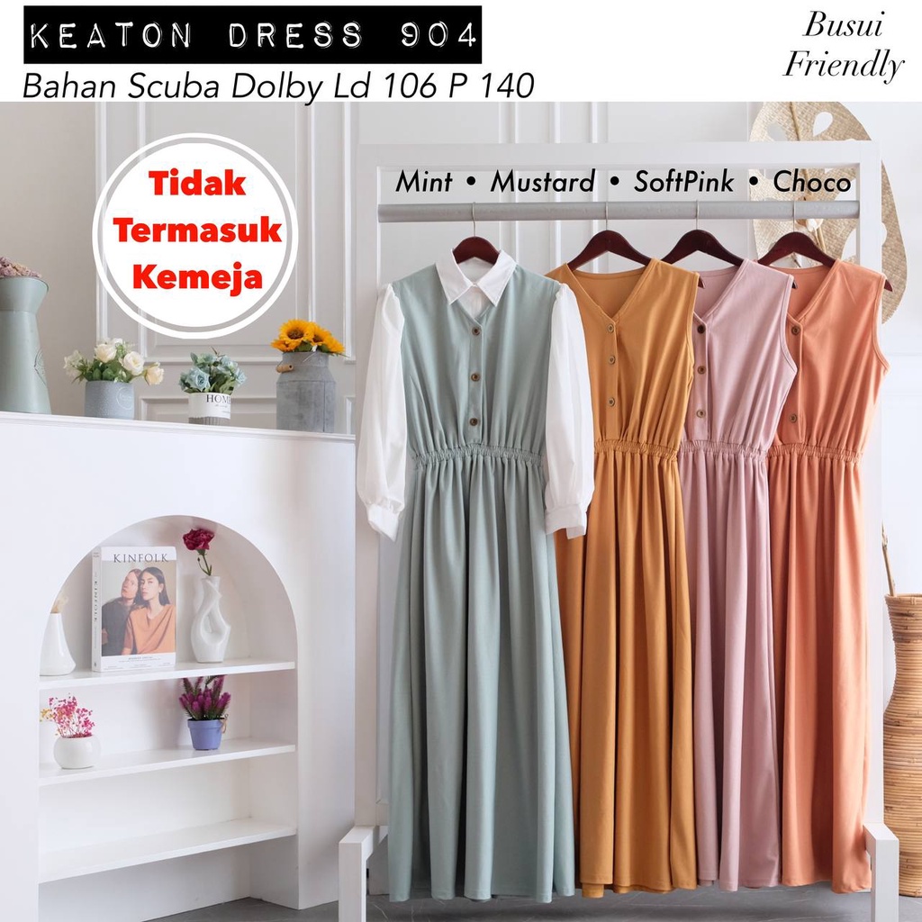 KEATON DRESS / DRESS SIMPLE / DRESS KONDANGAN / DRESS POLOS