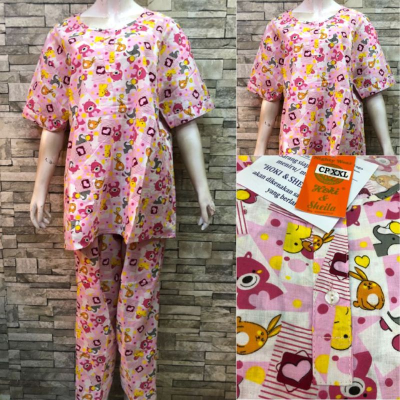 JUMBO HOKI SHEILA CP KATUN PIAMA | BAJU TIDUR MURAH-12